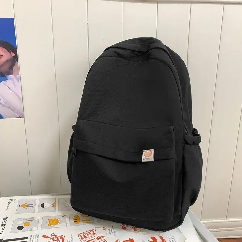 sac à dos de couleur unie pour adolescentes, nouveau sac à dos imperméable en nylon pour femmes, sac de voyage, cartable mochila