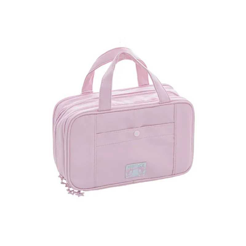 trousse cosmétiques pvc beige noire rose bleue compartiments poches zippées sacoche maquillage grande capacité voyage