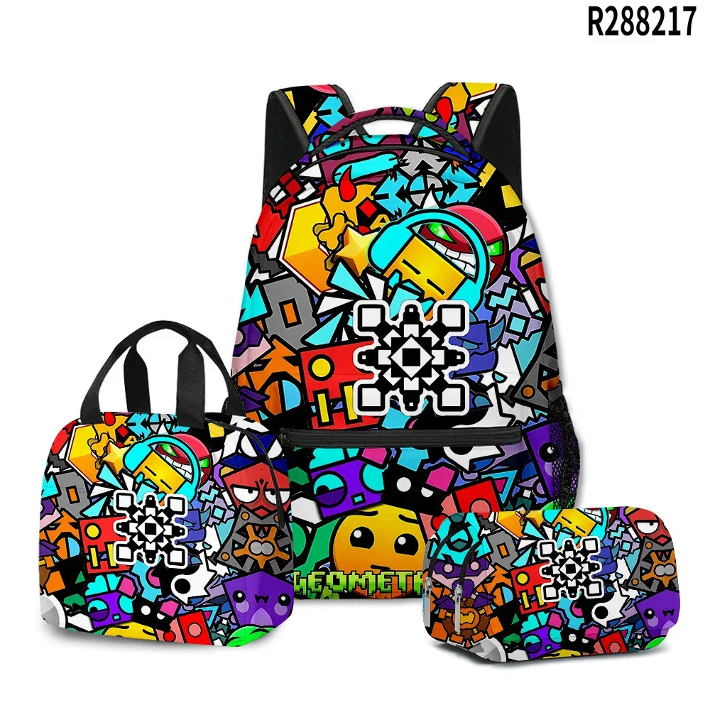 sac dos oxford université motif géométrie dash bleu vert rouge noir voyage école étudiant