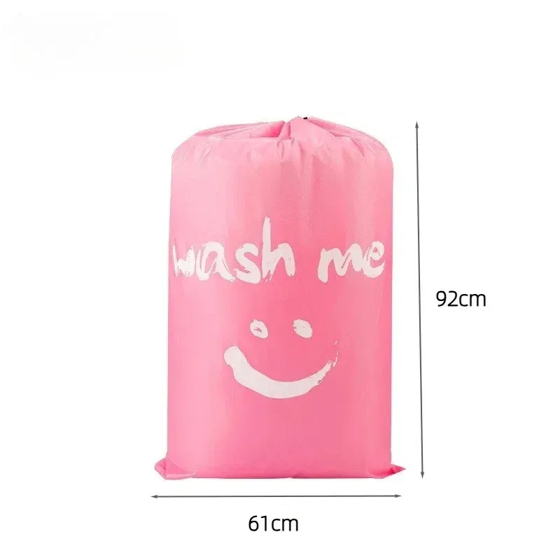sac à linge imprimé smiley, sac de rangement, sac pour vêtements sales à cordon