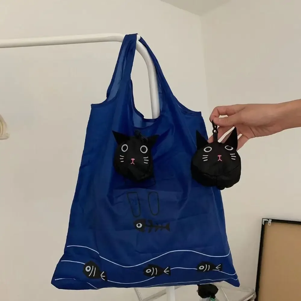 sac de shopping pliable fashion frog, sac à main motif chat, sac écologique pliable, pochette d'épaule réutilisable, sac de rangement pour le shopping