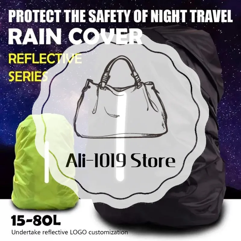 sac à dos imperméable réfléchissant de 15-65l, housse de protection contre la pluie pour sports de plein air, cyclisme, randonnée, escalade.