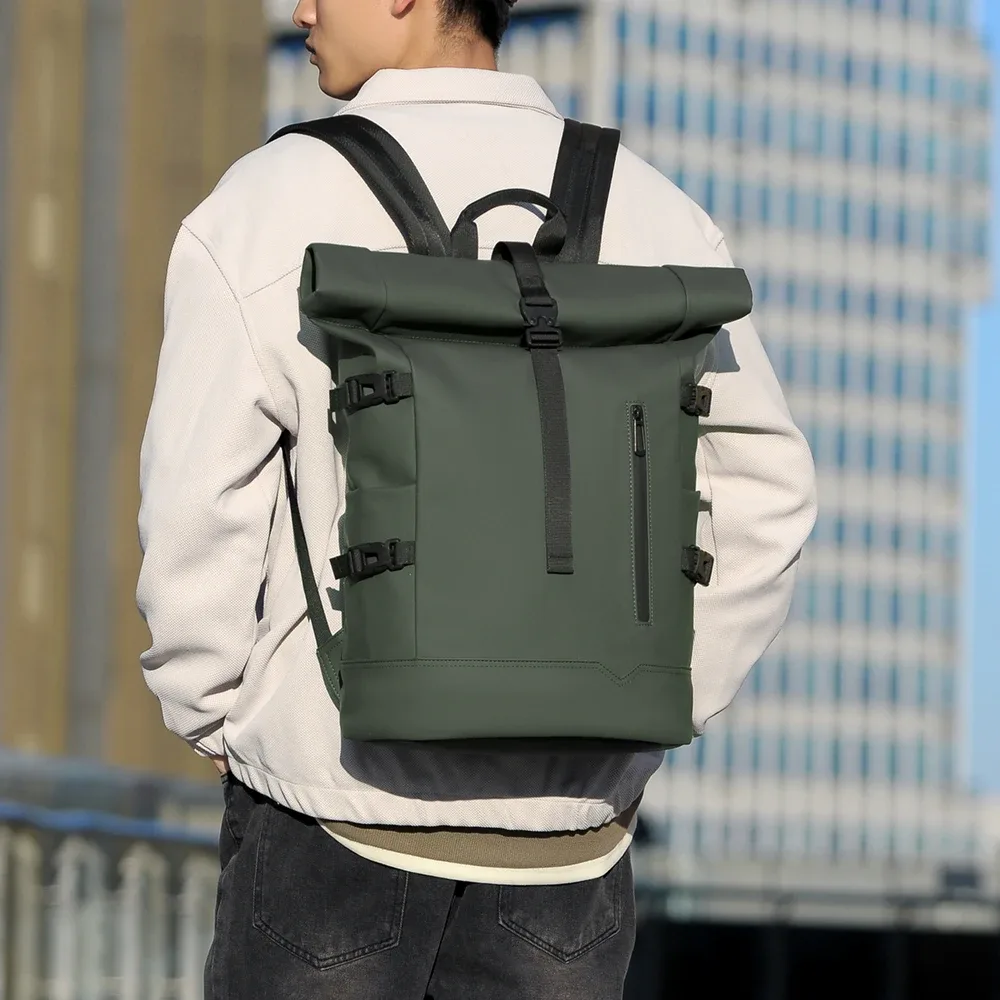 sac à dos d'extérieur imperméable et durable, haut en rouleau, à la mode, décontracté, pour randonnée, voyage, hommes et femmes, trajet quotidien