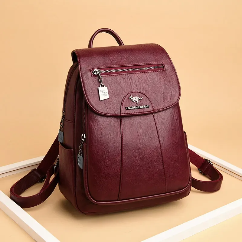 sacs à dos en cuir souple vintage pour femmes, sacs initiés par la femme, sac à dos de voyage décontracté pour dames, sacs d'école, vente chaude