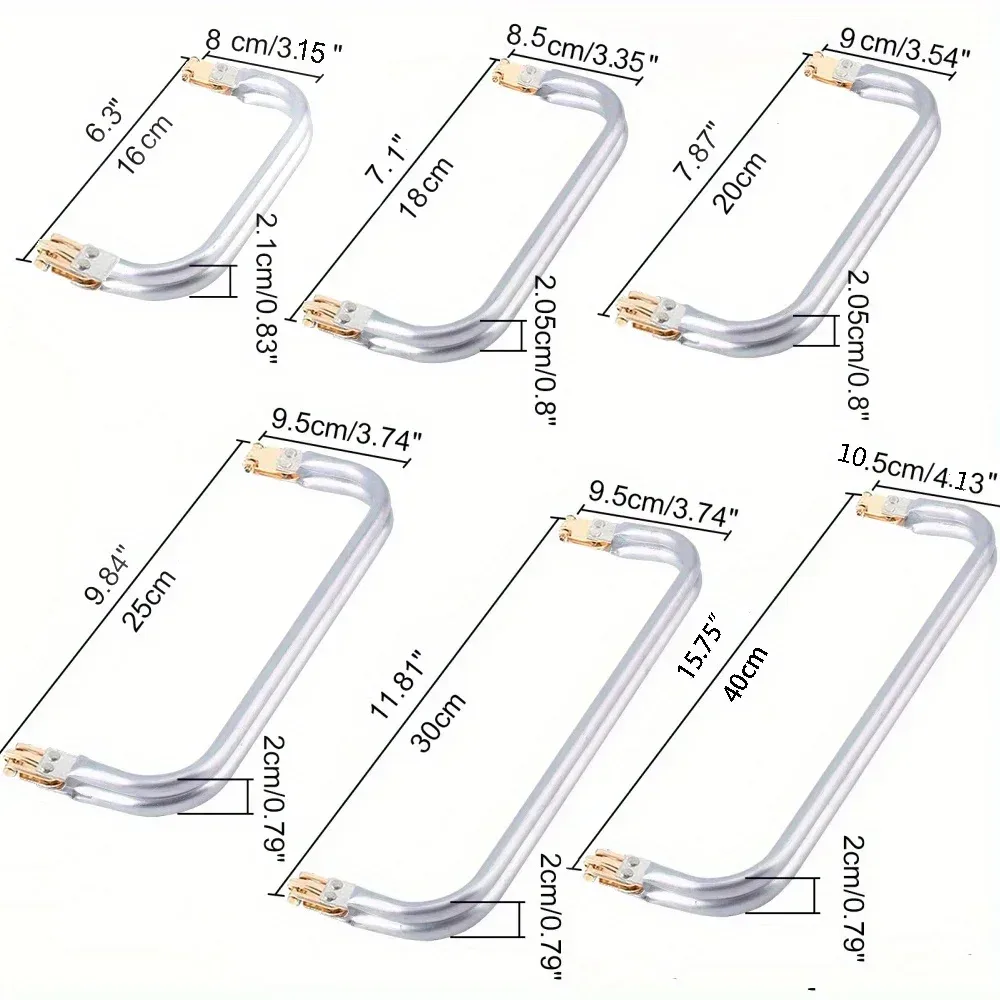 poignée verrouiller métal argenté finition brillante forme arrondie incurvée bouton doré fermoir pratique voyage sac pliable