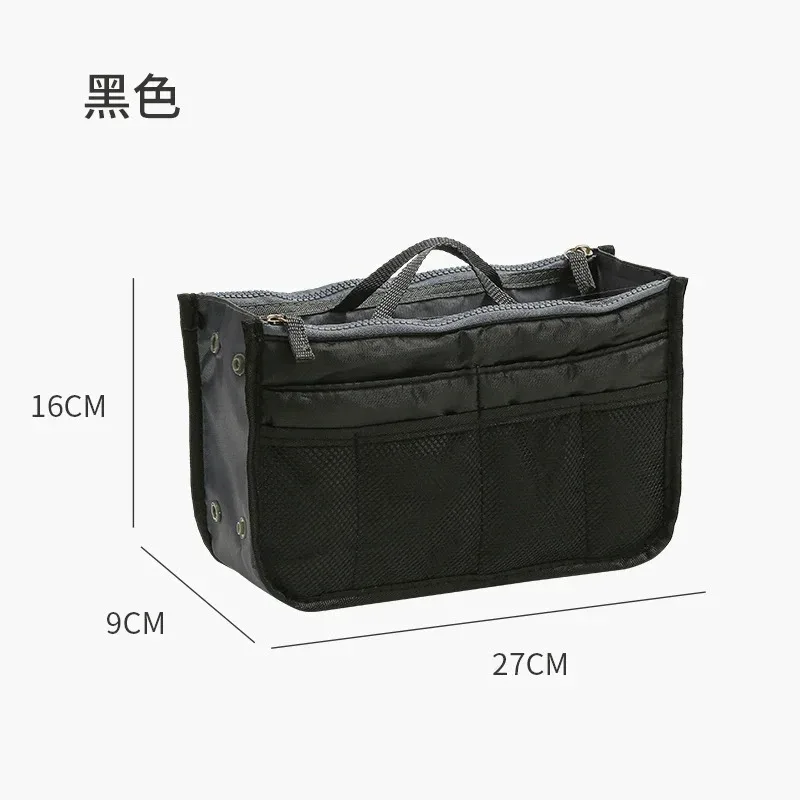 trousse de maquillage et de toilette de voyage de grande capacité, organisateur de cosmétiques à double fermeture éclair, pochette de rangement portable en sac