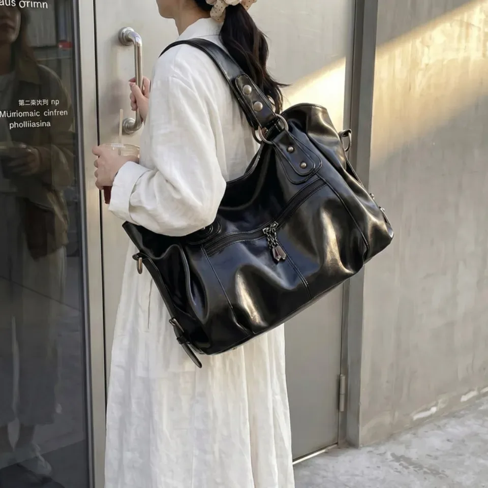 sac à bandoulière de luxe pour femme 2026, nouveau sac décontracté à porter en travers du corps, sac à main quotidien pour femme, grande capacité, sac fourre-tout en cuir pu souple
