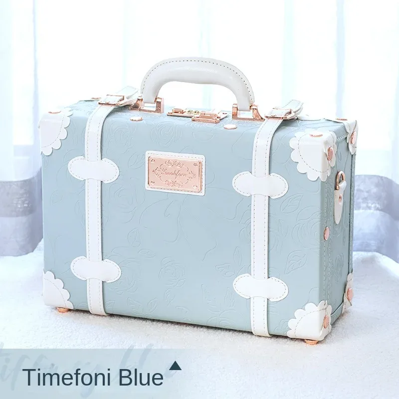 valise vintage fabriquée à la main, mallette d'affaires, mini valise de voyage, étui de maquillage, verrouillage par mot de passe, organisateur de rangement de bagages en cuir