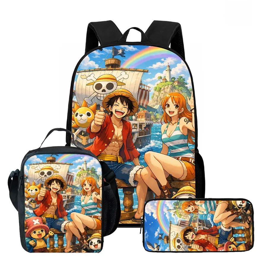 sac dos polyester dessin animé noir motifs personnages animés format 20 35 litres poche ouvrante sangles ajustables usage scolaire voyage