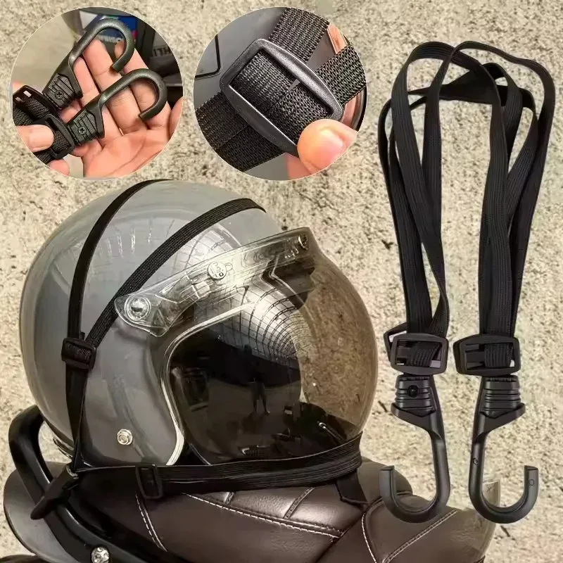 sangle de bagages universelle pour moto de 60 cm, corde élastique à boucle pour casque et équipement, filet de protection rétractable haute résistance