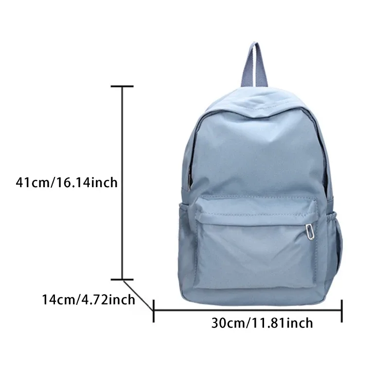 sac à dos léger de couleur unie pour lycéens, sac décontracté multifonctionnel, pour l'école, les voyages, l'usage quotidien, design simple