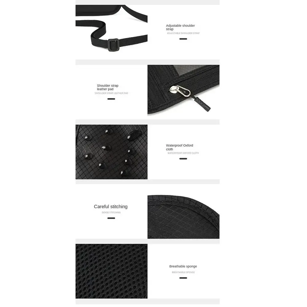 sac de passeport rfid bloquant la rfid, portefeuille de cou antivol multi-poches, étanche avec sangle de cou réglable, pochette à bandoulière pour hommes