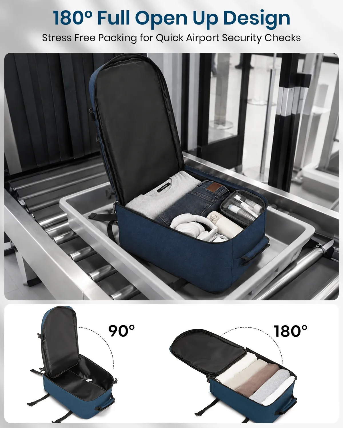 s/m/l kono cabin bag-minimaliste, léger, compatible avec les bagages à main ryanair, sac à dos de voyage, 20l-38l