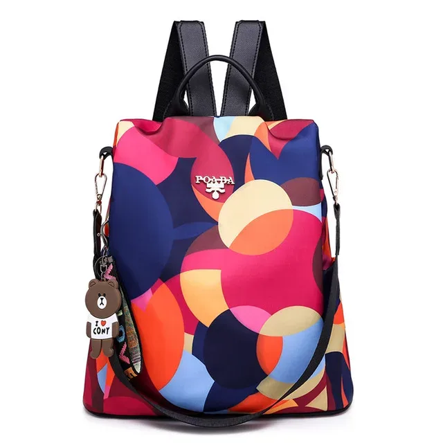 sac à dos oxford étanche pour femmes, sac à dos antivol à la mode, sac d'école imprimé de haute qualité, grande capacité, 2024