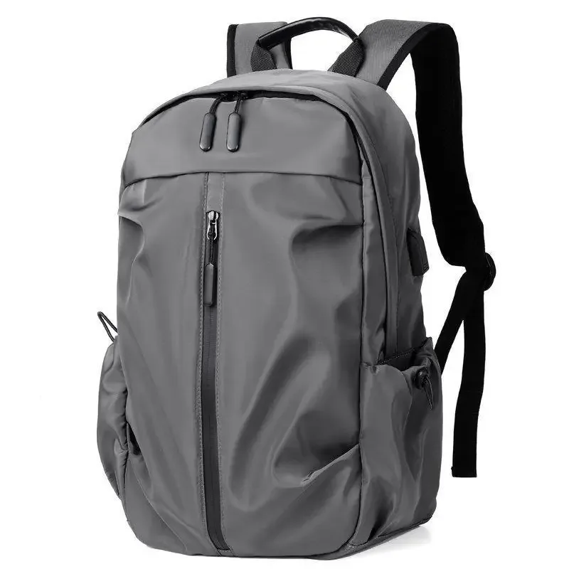 sac à dos pour ordinateur portable gris résistant à l'eau, grande capacité, bretelles rembourrées, pour l'école, le travail, les voyages, la randonnée
