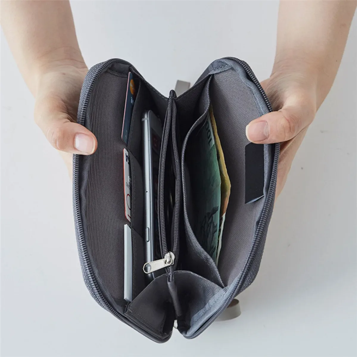 sac de voyage tout-en-un pliable en nylon, style minimaliste, pour passeport, cartes, téléphone et argent – vente chaude transfrontalière