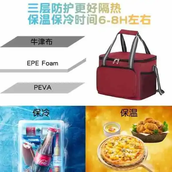 sac isotherme grande capacité pour pique-nique en extérieur, sac fourre-tout thermique portable à bandoulière, robuste