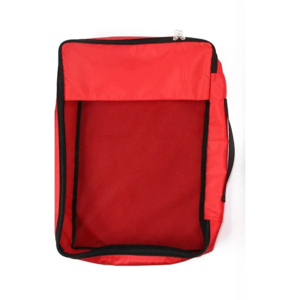 organisateur voyage rangement tissu oxford maille compression minimaliste rouge gris bandes rectangle étanche leger usage voyage