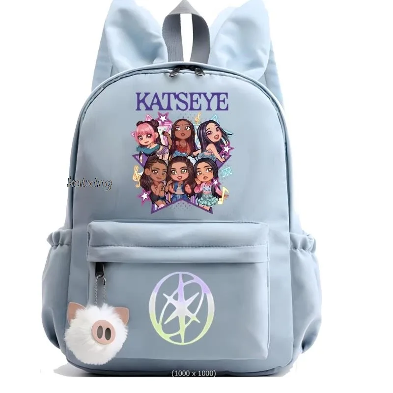kawaii chaud katseye drôle impression sac à dos grande capacité sac d'école étudiant pochette d'ordinateur sac à dos scolaire pour étudiant