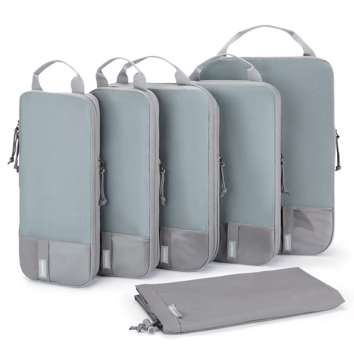 sac voyage polyester gris orange compression organisateur chemises poche transparent ventilation glissière portable week-end affaires vacances