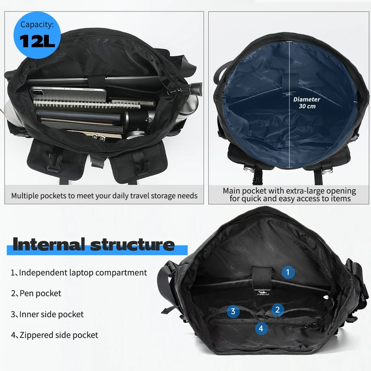 tigernu mode sacs de messager hommes sacs à bandoulière 13.3 pouces pochette d'ordinateur en plein air sacs à bandoulière pour hommes sacs de cyclisme garçons messager
