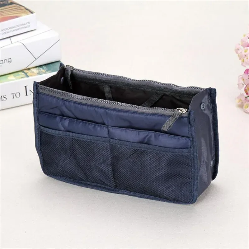 organisateur insérer sac femmes nylon voyage brosses organisateur sac à main sac à main grande doublure dame maquillage sac cosmétique pas cher femme fourre-tout
