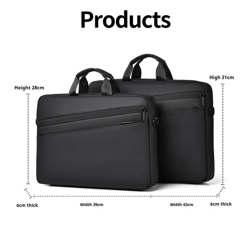 sac pour ordinateur portable 15,6-17,3 pouces, mallette d'affaires, sac à bandoulière pour hommes, bandoulière réglable, adapté aux déplacements quotidiens