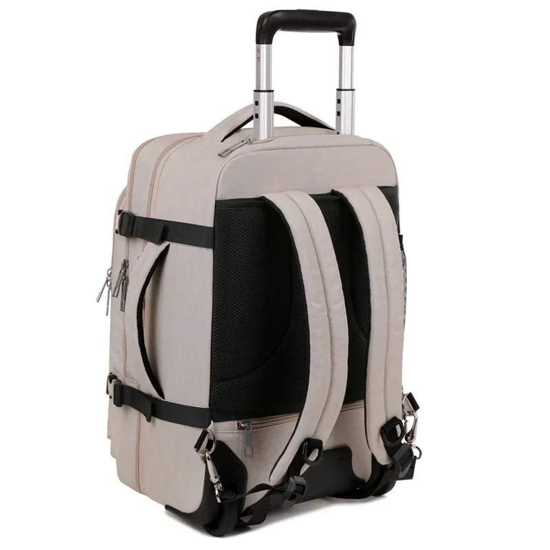 sac à dos roulant bagage à main, sac à dos de voyage pour ordinateur portable avec roulettes pour hommes femmes, sac à dos à roulettes résistant à l'eau