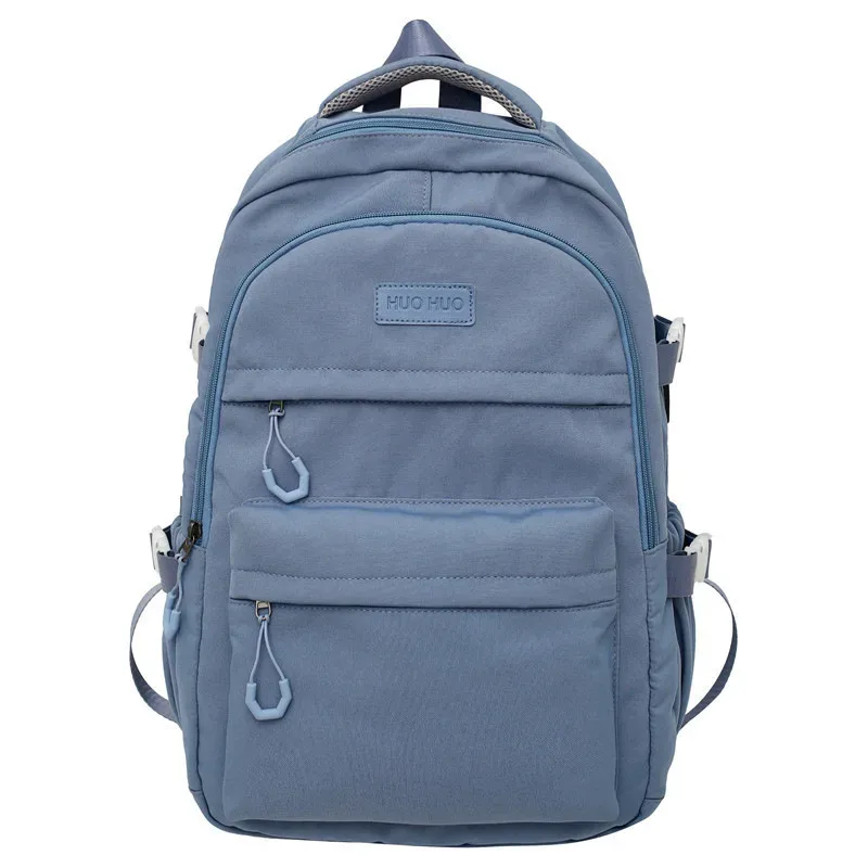 sac à dos de couleur unie de grande capacité pour lycéens, sac à dos de voyage noir simple pour collégiens, nouveauté 2026