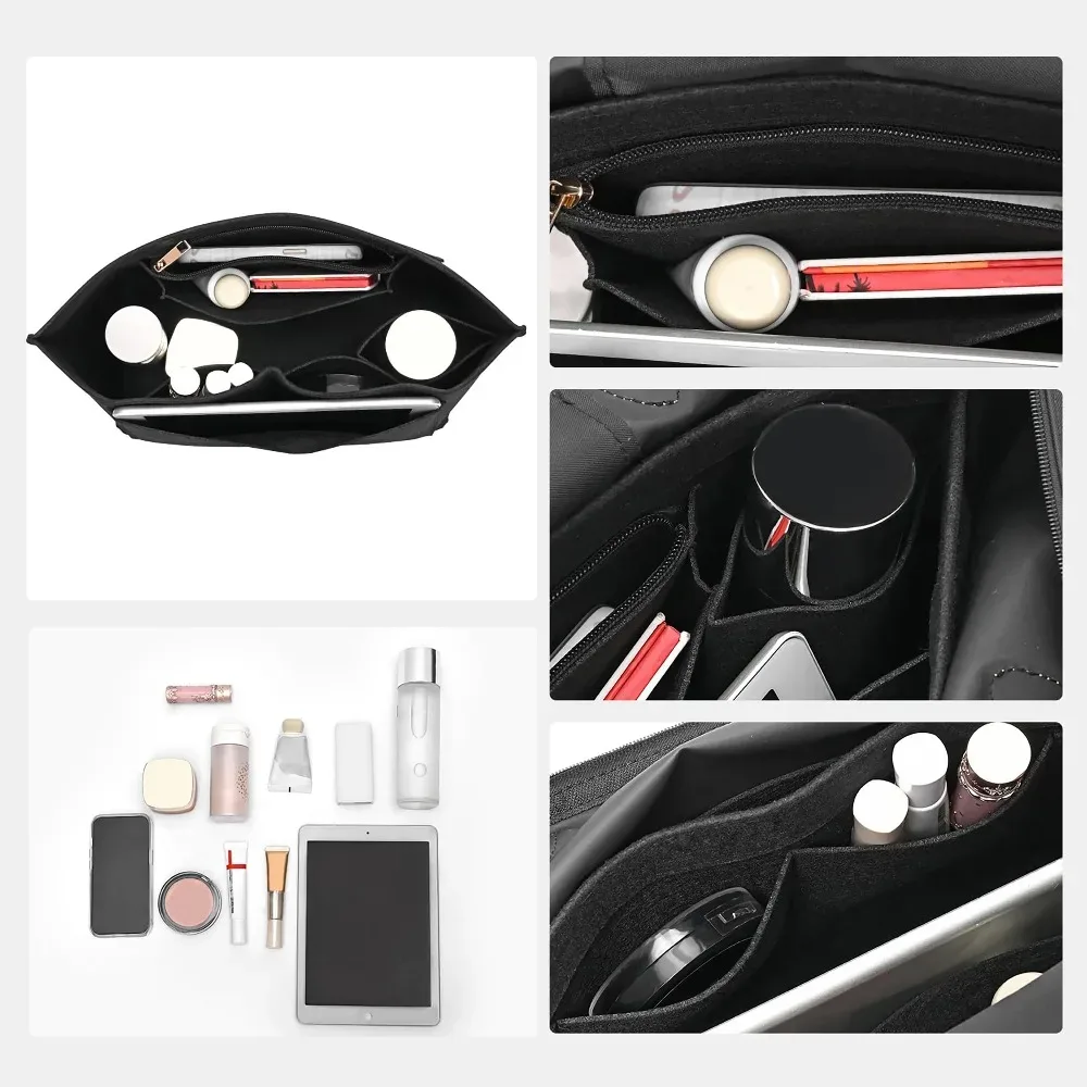 Organisateur universel pour sac à main - Insert rembourré en feutre pour sacs cabas, rangement de voyage et protection intérieure