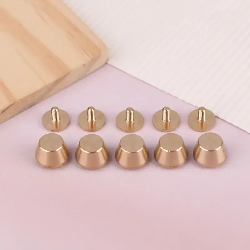 lot de 5 rivets et vis en laiton massif de haute qualité pour la décoration de sacs en cuir diy, pieds de valise, accessoires de rivetage