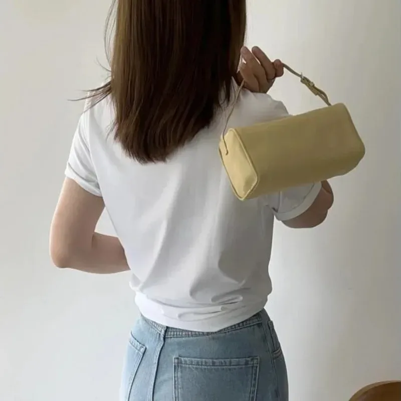 sac à main de luxe années 90 en cuir de vachette souple et daim véritable, mini sac bandoulière vintage pour femme