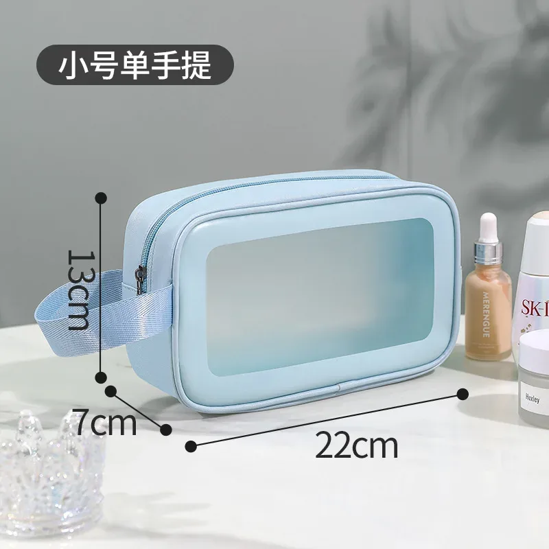 nouvelle trousse de toilette et de maquillage transparente imperméable à grande capacité, épaissie, sans logo, pour voyage, multi-usage, portable, cosmétique