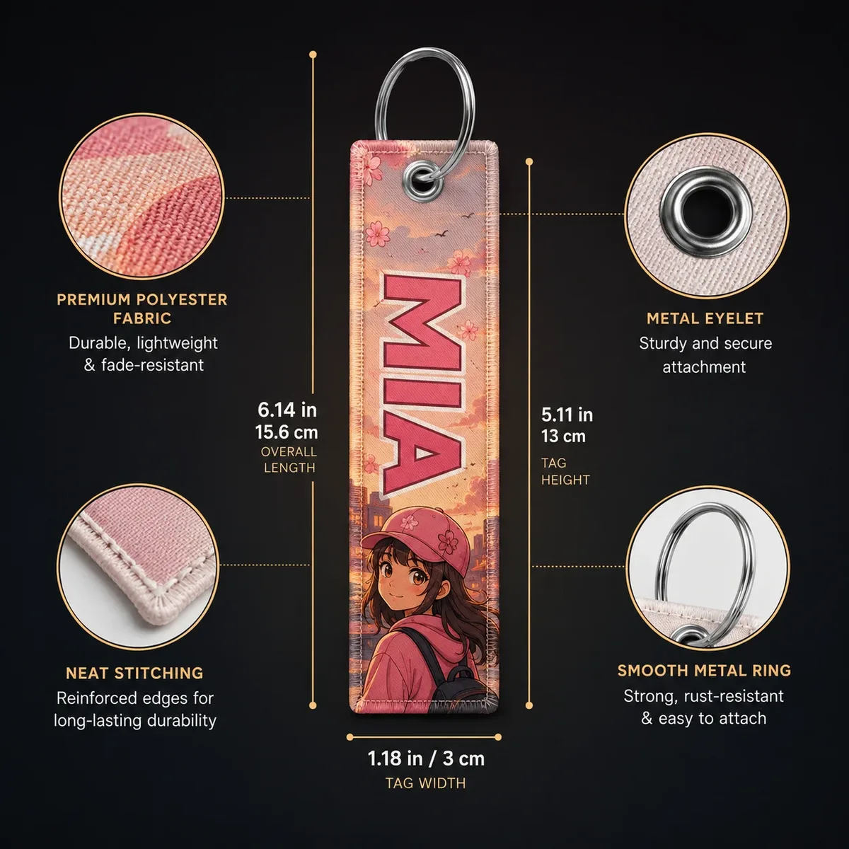 étiquette de bagage personnalisée avec dessin animé, logo personnalisé, nom, étiquette d'identification pour valise de voyage, sac à dos, accessoires, cadeau, 1 pièce