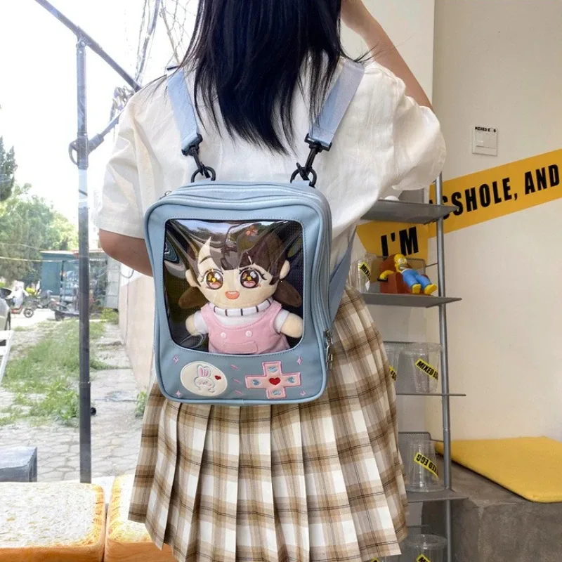 y2k mignon clair itabag femmes lolita sac à dos kawaii fille sac à bandoulière bricolage affichage poche transparente poupée japonaise fourre-tout sac à main