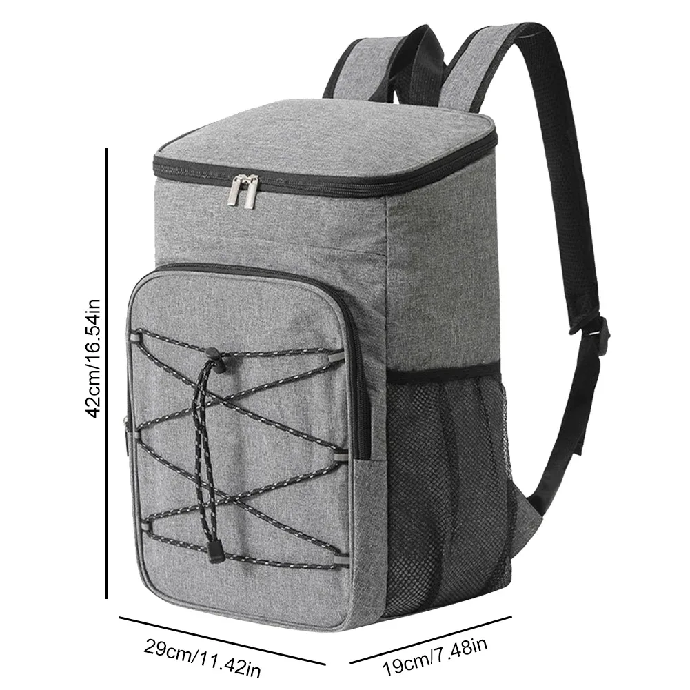 grand sac à dos isotherme pour pique-nique, sac isotherme thermique, sac à bière de plage, sac à fermeture éclair, sacs à bento à clics de camping, 24l