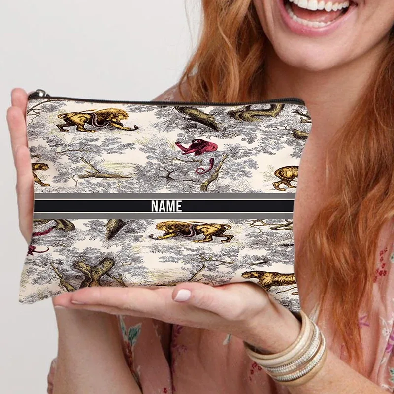 trousse de maquillage personnalisée avec nom pour femmes, cadeau pour enseignant, pochette cosmétique personnalisable, trousse de toilette de voyage, trousse à crayons scolaire