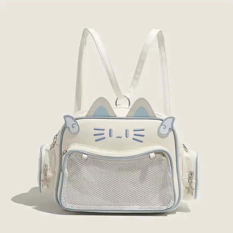 sacs à dos y2k cat ita pour femmes, style harajuku coréen, sac à bandoulière kawaii, esthétique vintage, sacs à bandoulière en pu mignons initiés, mode japonaise