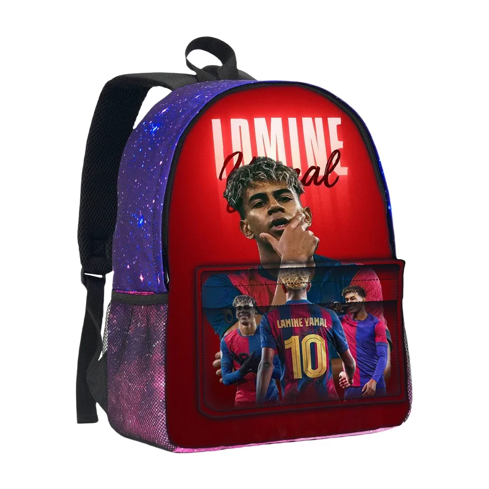 sac à dos pour garçons et filles, sac à dos football star starry sky, sac d'école l-lamin yamal, grande capacité, mochila rucksack school