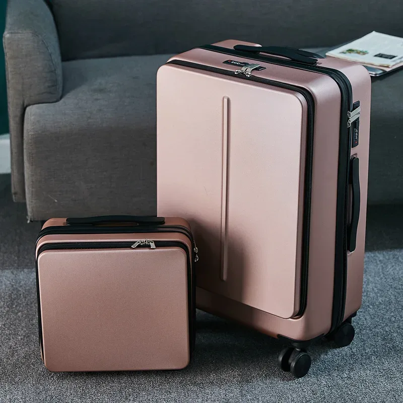 valise à roulettes avec sac pour ordinateur portable pour homme, voyage d'affaires, roue universelle, chariot, boîte pc, bagage à roulettes, nouveau, 20 po, 24 po