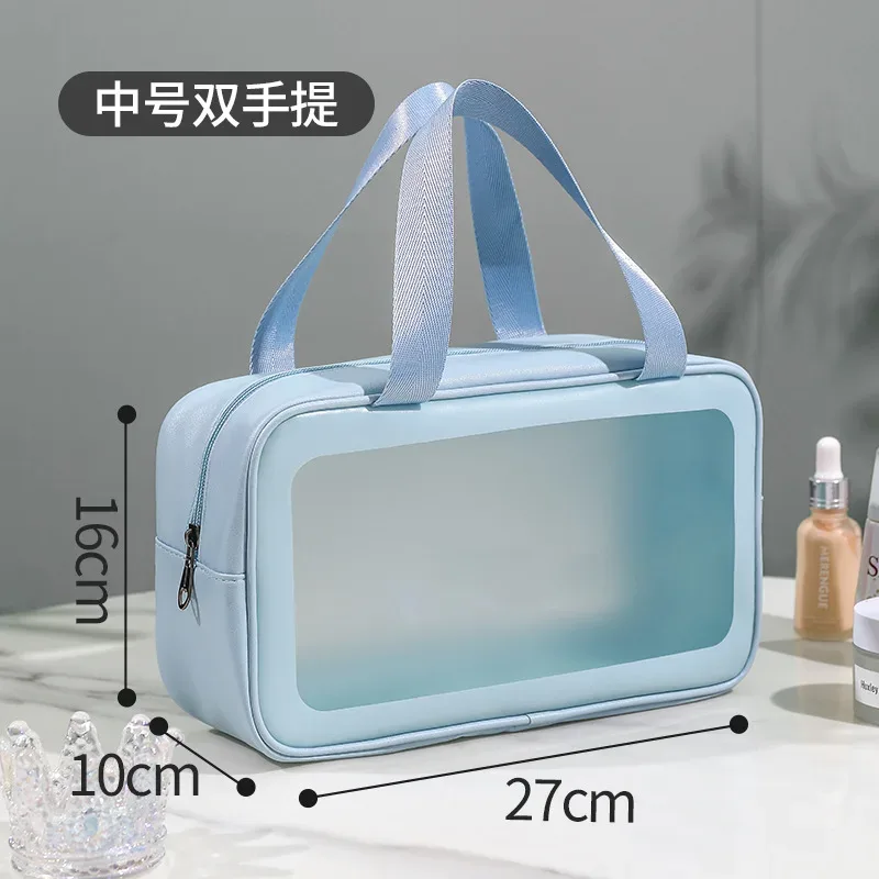 nouvelle trousse de toilette et de maquillage transparente imperméable à grande capacité, épaissie, sans logo, pour voyage, multi-usage, portable, cosmétique