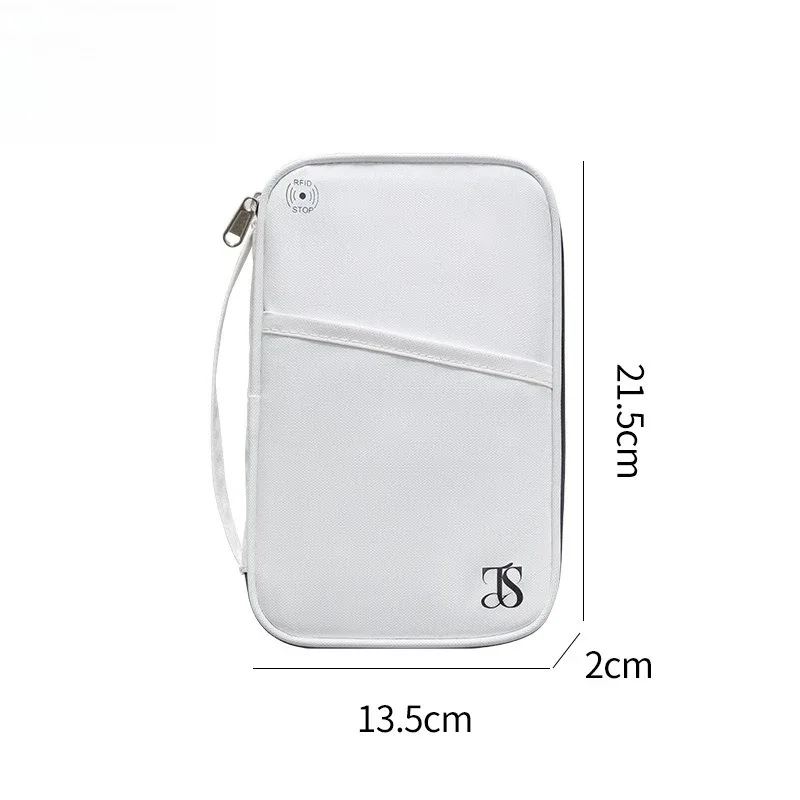 organisateur de documents de voyage avec blocage rfid, organiseur de documents multi-emplacements avec fermeture éclair, étui pour cartes de crédit en cuir pu pour hommes et femmes