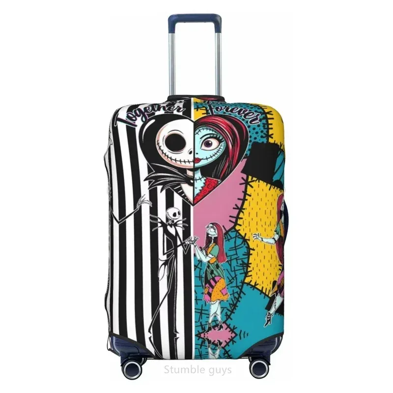 housse de protection pour bagages lavable de qualité supérieure, motif jacks movie skellingtons, tissu élastique, pour valises de 18 à 32 pouces, housse de protection pour voyage