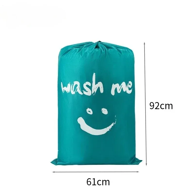 sac à linge imprimé smiley, sac de rangement, sac pour vêtements sales à cordon