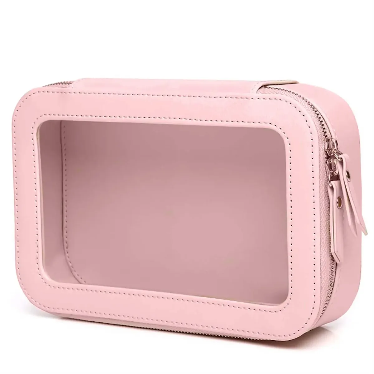 trousse de maquillage transparente et imperméable, organisateur de voyage portable pour femmes, pochette de toilette avec fenêtres en vinyle transparent