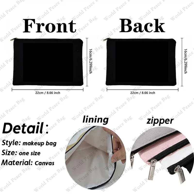trousse toilette toile noire initiale fleurs maquillage femmes voyage sac cosmétiques intérieur uni poignée glissière