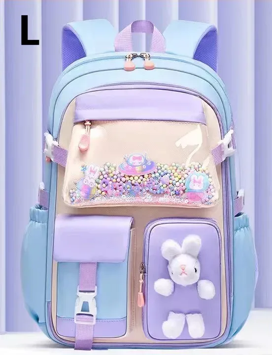 sac à dos adorable en forme de lapin pour adolescentes, cartable mignon de dessin animé pour filles de l'école primaire, sac à dos de voyage en 2 tailles pour les élèves de la 1ère à la 9ème année