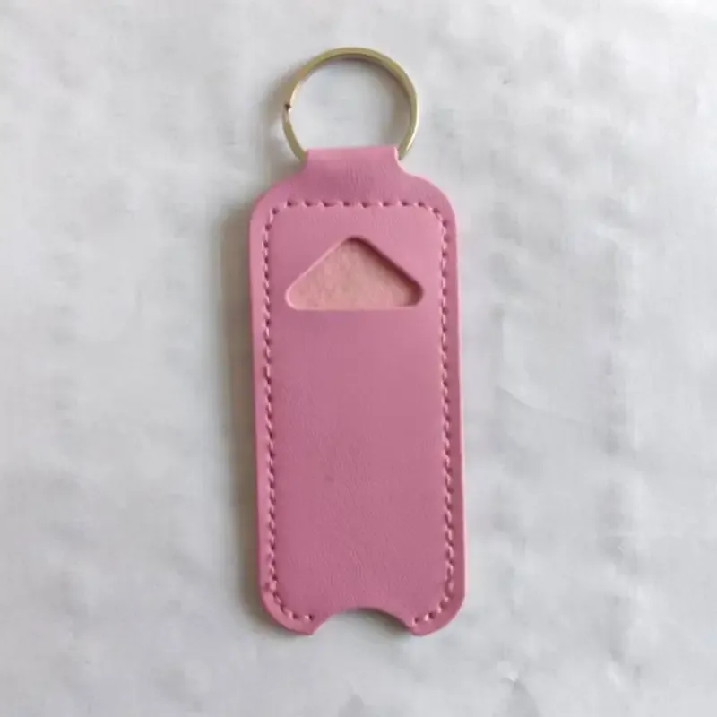 pochette en cuir pu pour baume à lèvres, porte-clés, étui portable pour rouge à lèvres et brillant à lèvres, housse de protection pour flacon de baume à lèvres, porte-clés 【smq】