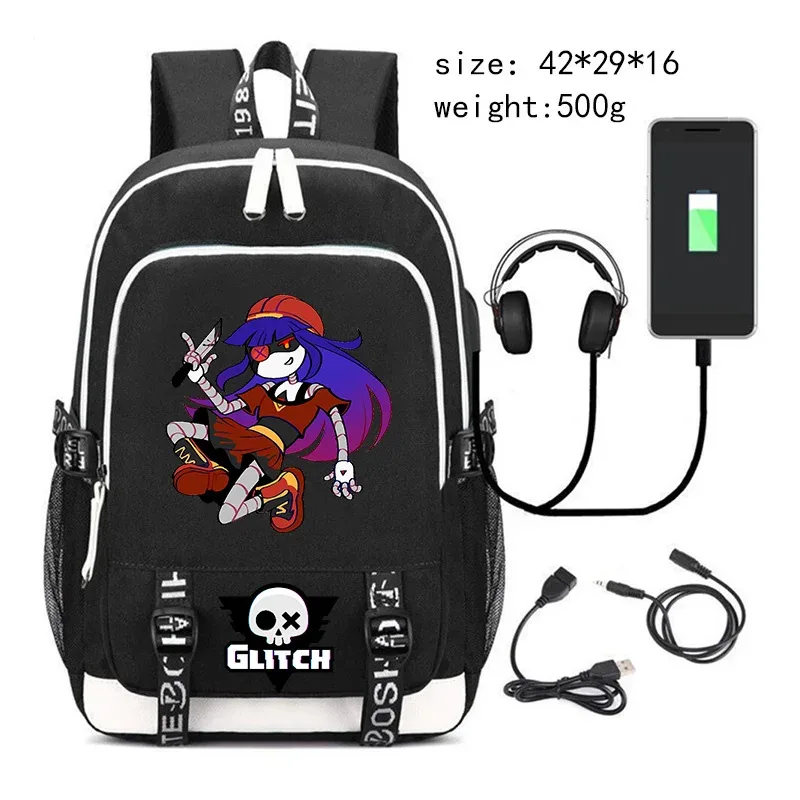 nouveau murder drones sac à dos pour étudiant garçons mode tendance sac à dos usb ordinateur portable sac à dos dessin animé noir fille sac d'école pour adolescent