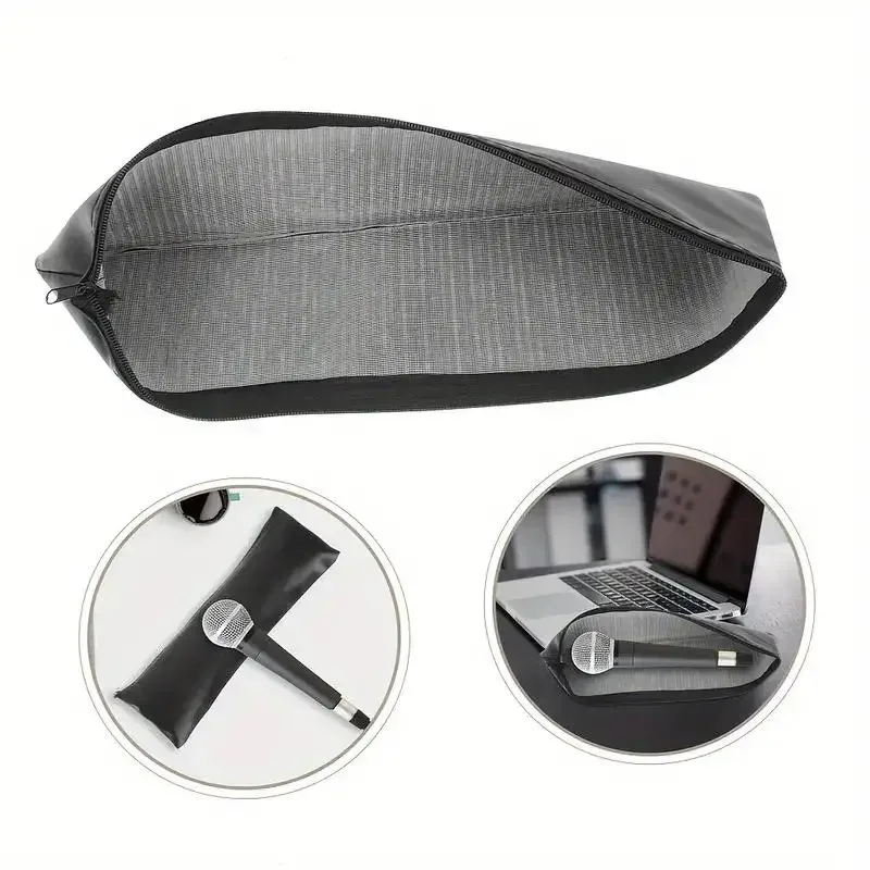 étui de protection en similicuir pour microphone, pochette de rangement portable, sac de transport pour microphone, pochette de voyage